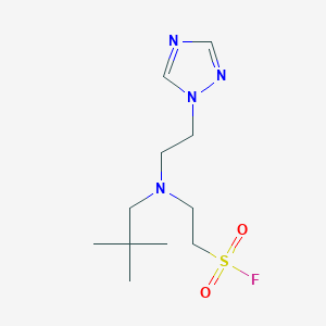 molecular formula C11H21FN4O2S B2503092 2-[2,2-Dimethylpropyl-[2-(1,2,4-triazol-1-yl)ethyl]amino]ethanesulfonyl fluoride CAS No. 2411272-14-3