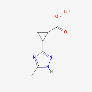 molecular formula C7H8LiN3O2 B2503102 Lithium;2-(5-methyl-1H-1,2,4-triazol-3-yl)cyclopropane-1-carboxylate CAS No. 2377035-25-9