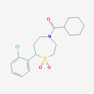 molecular formula C18H24ClNO3S B2503114 (7-(2-氯苯基)-1,1-二氧化-1,4-噻吩-4-基)(环己基)甲酮 CAS No. 2195942-06-2