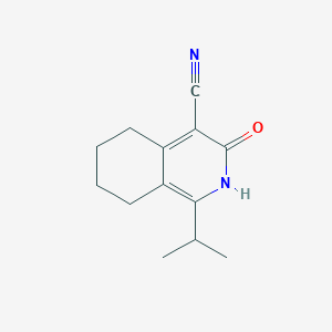 molecular formula C13H16N2O B2503121 1-异丙基-3-氧代-2,3,5,6,7,8-六氢异喹啉-4-碳腈 CAS No. 371930-42-6