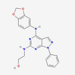 2-{[4-(1,3-benzodioxol-5-ylamino)-1-phenyl-1H-pyrazolo[3,4-d]pyrimidin-6-yl]amino}ethanol