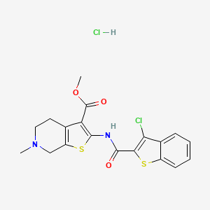 Methyl 2-(3-chlorobenzo[b]thiophene-2-carboxamido)-6-methyl-4,5,6,7-tetrahydrothieno[2,3-c]pyridine-3-carboxylate hydrochloride