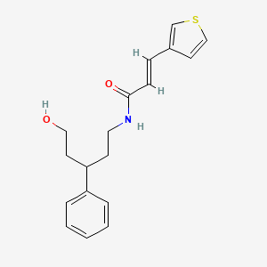 molecular formula C18H21NO2S B2503141 (E)-N-(5-hydroxy-3-phenylpentyl)-3-(thiophen-3-yl)acrylamide CAS No. 1799002-60-0