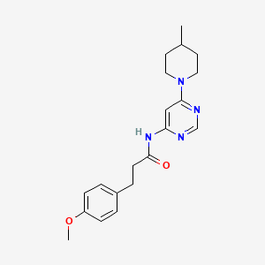 molecular formula C20H26N4O2 B2503150 3-(4-甲氧基苯基)-N-(6-(4-甲基哌啶-1-基)嘧啶-4-基)丙酰胺 CAS No. 1396563-32-8