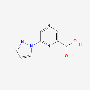 molecular formula C8H6N4O2 B2503155 6-(1H-吡唑-1-基)吡嗪-2-羧酸 CAS No. 1511720-95-8