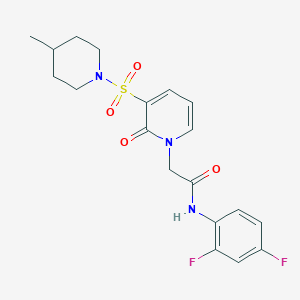 molecular formula C19H21F2N3O4S B2503157 N-(2,4-difluorophenyl)-2-(3-((4-methylpiperidin-1-yl)sulfonyl)-2-oxopyridin-1(2H)-yl)acetamide CAS No. 1251705-21-1