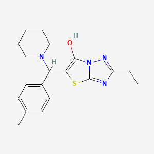 molecular formula C19H24N4OS B2503160 2-Ethyl-5-(piperidin-1-yl(p-tolyl)methyl)thiazolo[3,2-b][1,2,4]triazol-6-ol CAS No. 898361-51-8