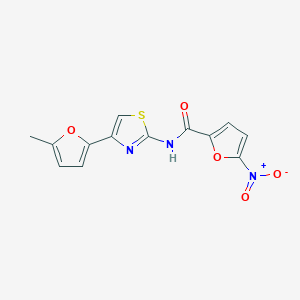 molecular formula C13H9N3O5S B2503161 N-(4-(5-甲基呋喃-2-基)噻唑-2-基)-5-硝基呋喃-2-甲酰胺 CAS No. 476642-61-2