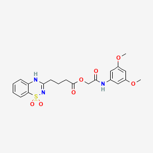 molecular formula C21H23N3O7S B2503167 2-((3,5-dimethoxyphenyl)amino)-2-oxoethyl 4-(1,1-dioxido-2H-benzo[e][1,2,4]thiadiazin-3-yl)butanoate CAS No. 895648-68-7