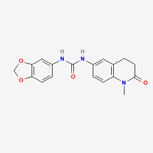 molecular formula C18H17N3O4 B2503174 1-(Benzo[d][1,3]dioxol-5-yl)-3-(1-methyl-2-oxo-1,2,3,4-tetrahydroquinolin-6-yl)urea CAS No. 1171639-48-7