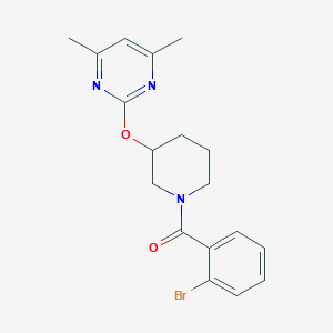 molecular formula C18H20BrN3O2 B2503183 2-{[1-(2-bromobenzoyl)piperidin-3-yl]oxy}-4,6-dimethylpyrimidine CAS No. 2097931-02-5