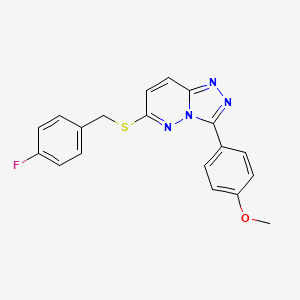 molecular formula C19H15FN4OS B2503186 6-((4-Fluorobenzyl)thio)-3-(4-methoxyphenyl)-[1,2,4]triazolo[4,3-b]pyridazine CAS No. 852376-79-5