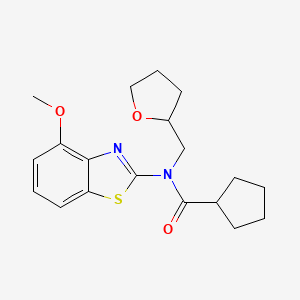 N-(4-methoxybenzo[d]thiazol-2-yl)-N-((tetrahydrofuran-2-yl)methyl)cyclopentanecarboxamide