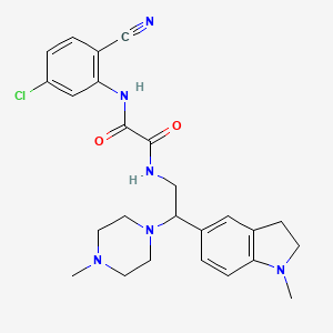 molecular formula C25H29ClN6O2 B2503195 N1-(5-氯-2-氰基苯基)-N2-(2-(1-甲基吲哚啉-5-基)-2-(4-甲基哌嗪-1-基)乙基)草酰胺 CAS No. 922015-85-8