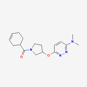 molecular formula C17H24N4O2 B2503199 环己-3-烯-1-基(3-((6-(二甲氨基)吡啶并氮杂-3-基)氧代)吡咯烷-1-基)甲酮 CAS No. 2034483-24-2