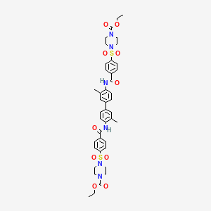 molecular formula C42H48N6O10S2 B2503202 Ethyl 4-[4-[[4-[4-[[4-(4-ethoxycarbonylpiperazin-1-yl)sulfonylbenzoyl]amino]-3-methylphenyl]-2-methylphenyl]carbamoyl]phenyl]sulfonylpiperazine-1-carboxylate CAS No. 477295-90-2