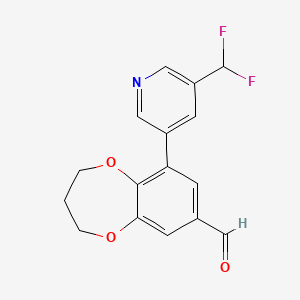 9-[5-(difluoromethyl)pyridin-3-yl]-3,4-dihydro-2H-1,5-benzodioxepine-7-carbaldehyde