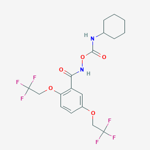molecular formula C18H20F6N2O5 B2503209 [[2,5-bis(2,2,2-trifluoroethoxy)benzoyl]amino] N-cyclohexylcarbamate CAS No. 338395-39-4