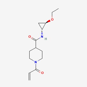 molecular formula C14H22N2O3 B2503215 N-[(1R,2R)-2-Ethoxycyclopropyl]-1-prop-2-enoylpiperidine-4-carboxamide CAS No. 2361698-15-7