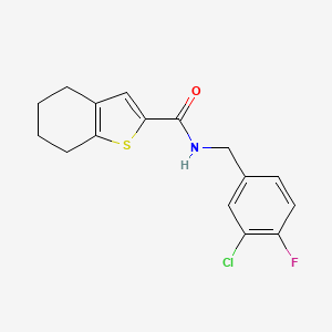molecular formula C16H15ClFNOS B2503221 N-(3-chloro-4-fluorobenzyl)-4,5,6,7-tetrahydro-1-benzothiophene-2-carboxamide CAS No. 1252918-21-0