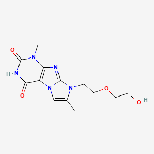 molecular formula C13H17N5O4 B2503224 8-(2-(2-ヒドロキシエトキシ)エチル)-1,7-ジメチル-1H-イミダゾ[2,1-f]プリン-2,4(3H,8H)-ジオン CAS No. 879478-30-5