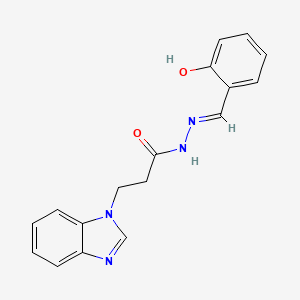 molecular formula C17H16N4O2 B2503231 (E)-3-(1H-benzo[d]imidazol-1-yl)-N'-(2-hydroxybenzylidene)propanehydrazide CAS No. 518018-62-7