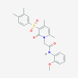 molecular formula C24H26N2O5S B2503233 2-(3-((3,4-二甲苯基)磺酰基)-4,6-二甲基-2-氧代吡啶-1(2H)-基)-N-(2-甲氧基苯基)乙酰胺 CAS No. 1189932-90-8