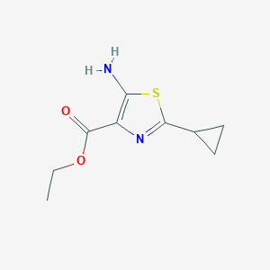 molecular formula C9H12N2O2S B2503237 5-氨基-2-环丙基-1,3-噻唑-4-羧酸乙酯 CAS No. 1504198-64-4