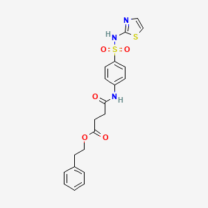 molecular formula C21H21N3O5S2 B2503240 2-Phenylethyl 4-oxo-4-{[4-(1,3-thiazol-2-ylsulfamoyl)phenyl]amino}butanoate CAS No. 815658-16-3