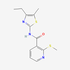 molecular formula C13H15N3OS2 B2503244 N-(4-ethyl-5-methyl-1,3-thiazol-2-yl)-2-(methylsulfanyl)pyridine-3-carboxamide CAS No. 1210886-00-2