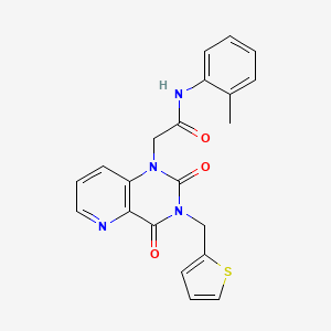 molecular formula C21H18N4O3S B2503248 2-(2,4-dioxo-3-(thiophen-2-ylmethyl)-3,4-dihydropyrido[3,2-d]pyrimidin-1(2H)-yl)-N-(o-tolyl)acetamide CAS No. 955521-90-1
