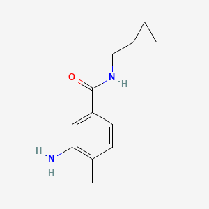 molecular formula C12H16N2O B2503249 3-氨基-N-(环丙基甲基)-4-甲基苯甲酰胺 CAS No. 953751-30-9