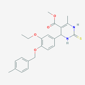 molecular formula C23H26N2O4S B2503264 methyl 4-[3-ethoxy-4-[(4-methylphenyl)methoxy]phenyl]-6-methyl-2-sulfanylidene-3,4-dihydro-1H-pyrimidine-5-carboxylate CAS No. 526189-38-8