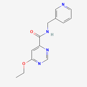 molecular formula C13H14N4O2 B2503278 6-ethoxy-N-(pyridin-3-ylmethyl)pyrimidine-4-carboxamide CAS No. 2034362-80-4