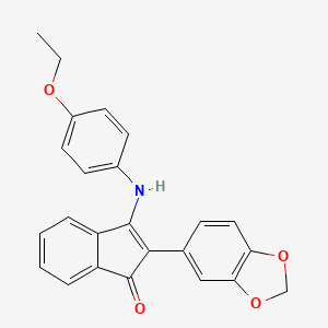 molecular formula C24H19NO4 B2503281 2-(1,3-Benzodioxol-5-yl)-3-(4-ethoxyanilino)inden-1-one CAS No. 1024436-75-6