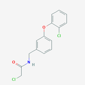 molecular formula C15H13Cl2NO2 B2503283 2-Chloro-N-[[3-(2-chlorophenoxy)phenyl]methyl]acetamide CAS No. 2411298-84-3