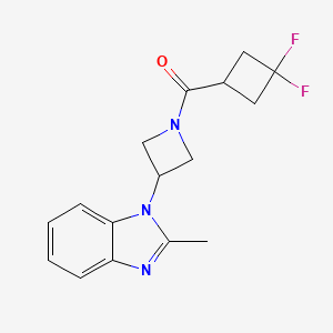 molecular formula C16H17F2N3O B2503284 (3,3-Difluorocyclobutyl)-[3-(2-methylbenzimidazol-1-yl)azetidin-1-yl]methanone CAS No. 2380169-87-7