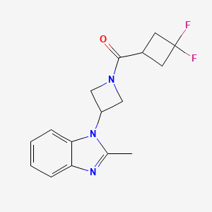 molecular formula C16H17F2N3O B2503284 1-[1-(3,3-difluorocyclobutanecarbonyl)azetidin-3-yl]-2-methyl-1H-1,3-benzodiazole CAS No. 2380169-87-7