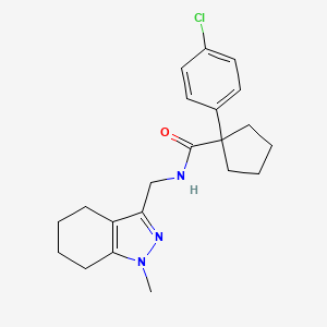 molecular formula C21H26ClN3O B2503300 1-(4-氯苯基)-N-((1-甲基-4,5,6,7-四氢-1H-吲唑-3-基)甲基)环戊烷甲酰胺 CAS No. 1448029-69-3