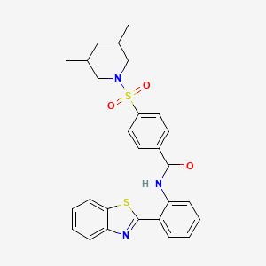 molecular formula C27H27N3O3S2 B2503306 N-(2-(benzo[d]thiazol-2-yl)phenyl)-4-((3,5-dimethylpiperidin-1-yl)sulfonyl)benzamide CAS No. 477569-87-2