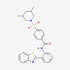 molecular formula C27H27N3O3S2 B2503306 N-(2-(benzo[d]thiazol-2-yl)phényl)-4-((3,5-diméthylpipéridin-1-yl)sulfonyl)benzamide CAS No. 477569-87-2