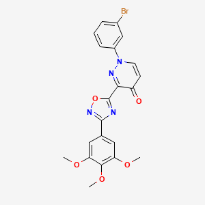 molecular formula C21H17BrN4O5 B2503310 N-[4-(acetylamino)phenyl]-2-[6-(3,4-dimethoxyphenyl)imidazo[2,1-b][1,3]thiazol-3-yl]acetamide CAS No. 1251613-47-4