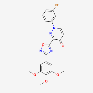 molecular formula C21H17BrN4O5 B2503310 1-(3-bromophenyl)-3-[3-(3,4,5-trimethoxyphenyl)-1,2,4-oxadiazol-5-yl]-1,4-dihydropyridazin-4-one CAS No. 1251613-47-4