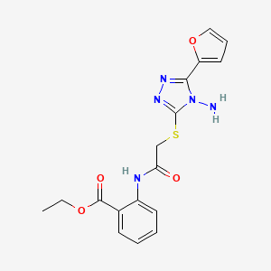 ethyl 2-(2-{[4-amino-5-(furan-2-yl)-4H-1,2,4-triazol-3-yl]sulfanyl}acetamido)benzoate