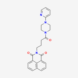 molecular formula C25H24N4O3 B2503313 2-(4-氧代-4-(4-(吡啶-2-基)哌嗪-1-基)丁基)-1H-苯并[de]异喹啉-1,3(2H)-二酮 CAS No. 433242-06-9
