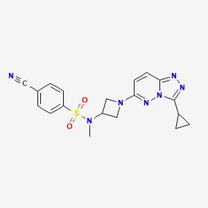 molecular formula C19H19N7O2S B2503314 4-cyano-N-(1-(3-cyclopropyl-[1,2,4]triazolo[4,3-b]pyridazin-6-yl)azetidin-3-yl)-N-methylbenzenesulfonamide CAS No. 2309585-21-3