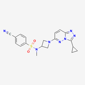 molecular formula C19H19N7O2S B2503314 4-氰基-N-(1-(3-环丙基-[1,2,4]三唑并[4,3-b]哒嗪-6-基)氮杂环丁烷-3-基)-N-甲基苯磺酰胺 CAS No. 2309585-21-3