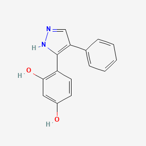 molecular formula C15H12N2O2 B2503322 4-(4-phenyl-1H-pyrazol-3-yl)benzene-1,3-diol CAS No. 394237-94-6
