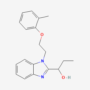 molecular formula C19H22N2O2 B2503328 1-(1-(2-(邻甲氧基苯氧基)乙基)-1H-苯并[d]咪唑-2-基)丙-1-醇 CAS No. 887348-44-9