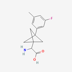 molecular formula C14H16FNO2 B2503356 2-Amino-2-[3-(3-fluoro-5-methylphenyl)-1-bicyclo[1.1.1]pentanyl]acetic acid CAS No. 2287267-14-3